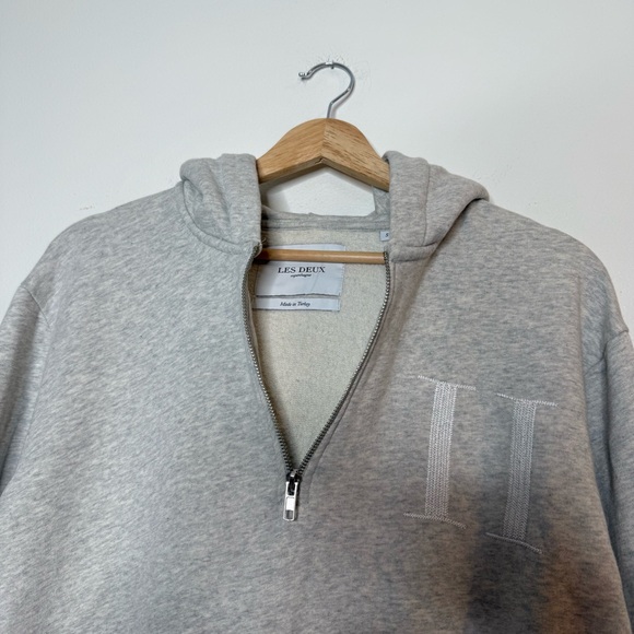 Les Deux Encore Half Zip Hoodie in grey size small - Picture 3 of 9